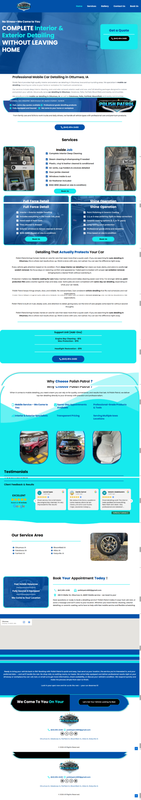 Screenshot of the Polish Patrol USA website designed by Tennessee Marketing Co.